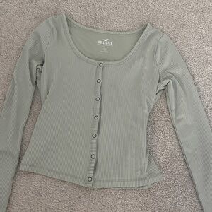 Sage Green Hollister long sleeve button up